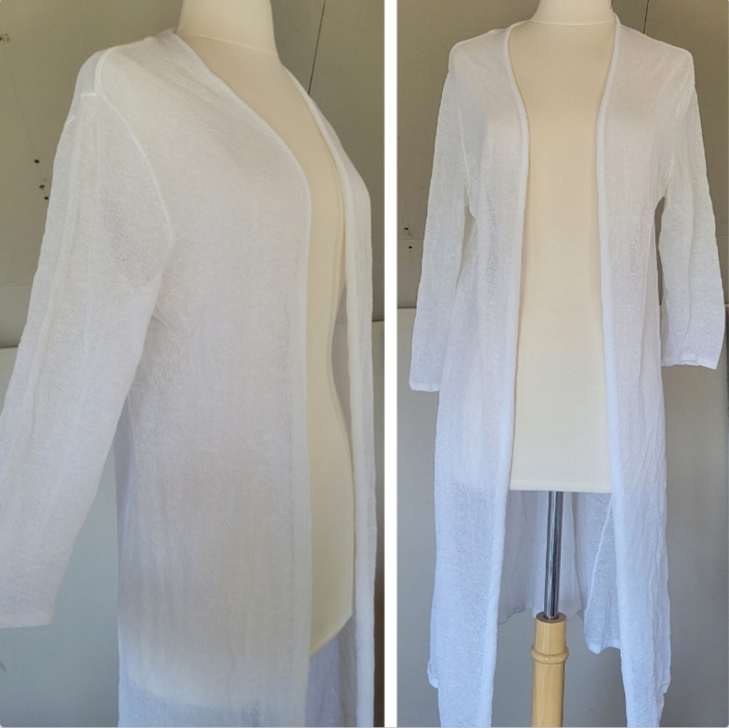 Sheer White Cardigan Overshirt